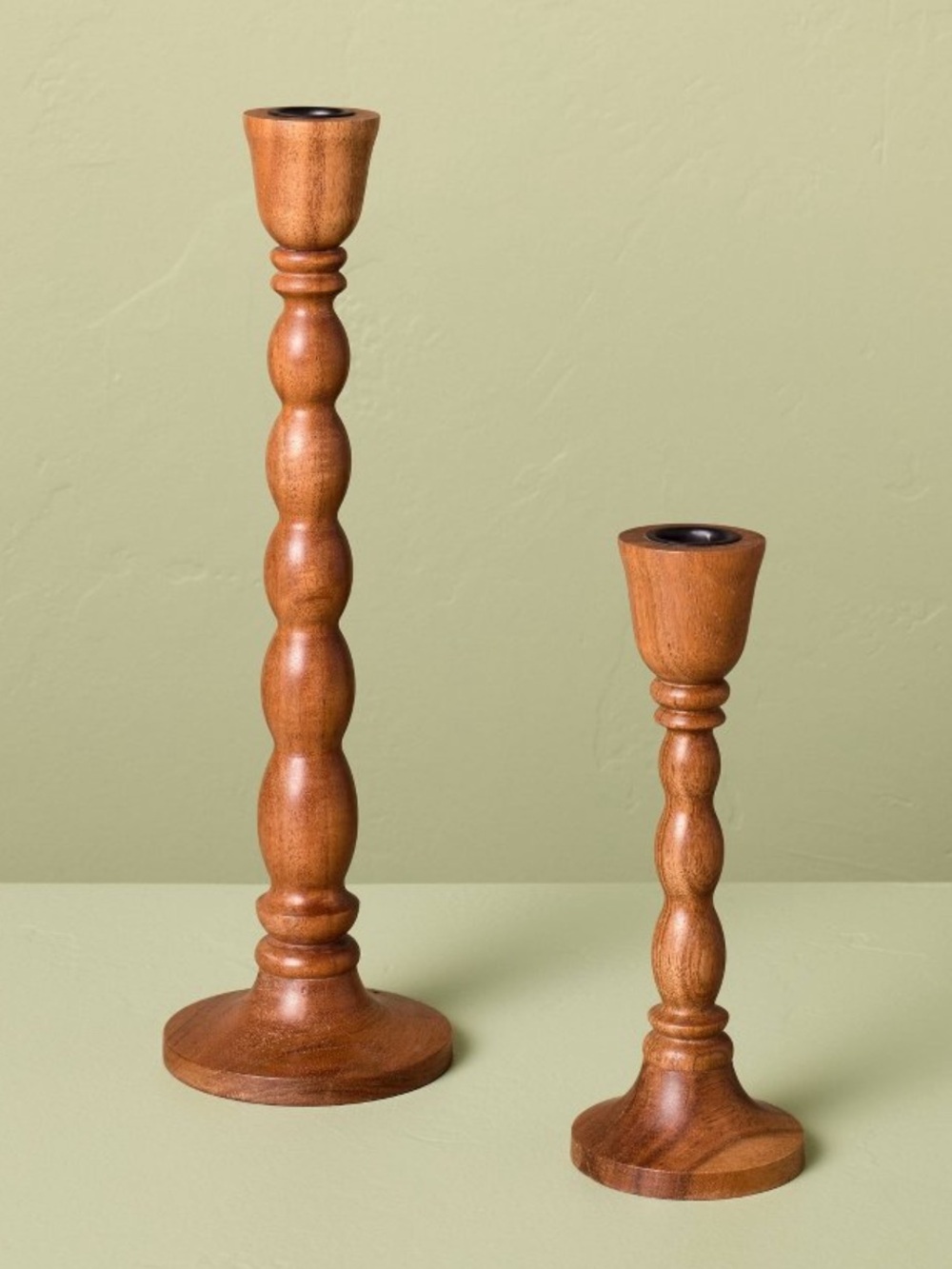2pk Wood Candlestick Set - Hearth & Hand™ with Magnolia, New!